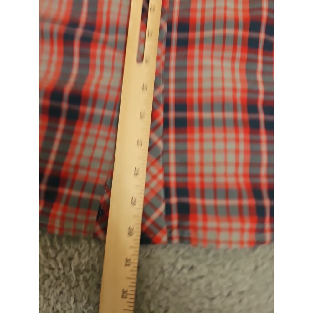 Magellan Shirt Mens LARGE Red Plaid Loose Wicking Short Sleeve Vented - Picture 5 of 9